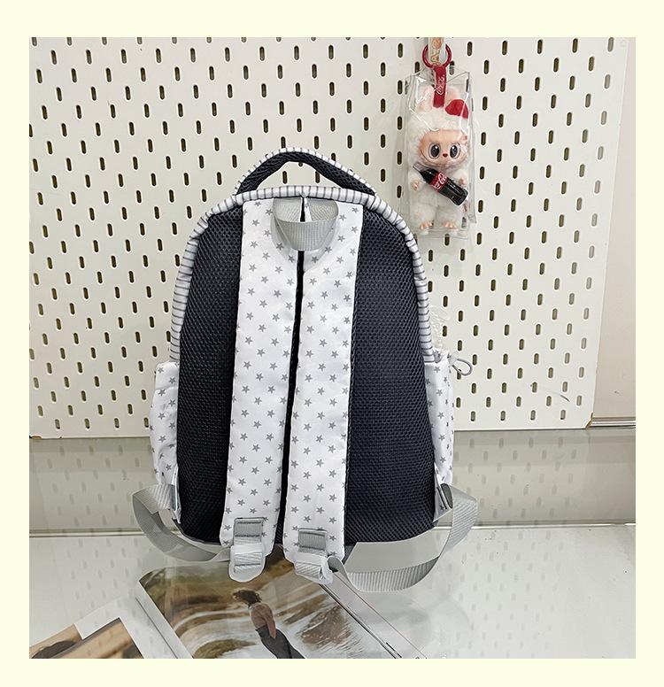Lightweight Korean Style Striped Star Backpack - Large Capacity for Female Students