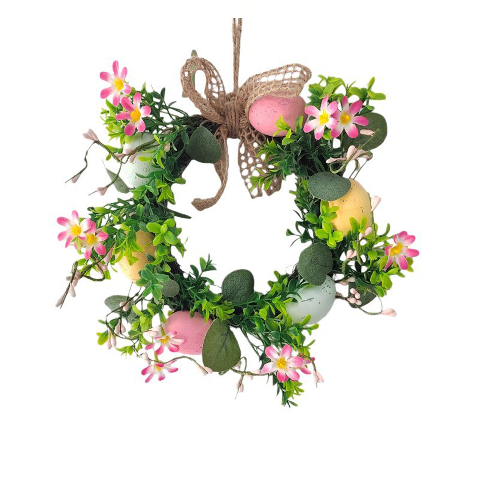 Искусственный Декоративный Пасхальный Венок, Зеленый, с Натуральным Видом