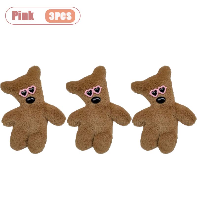 1-20 STuks Schattige Bean Bear Sleutelhanger Pluche Tas Bedeltje Cartoon Knuffel Sleutelhanger Rugzak Portemonnee Mode Decor Hanger brown