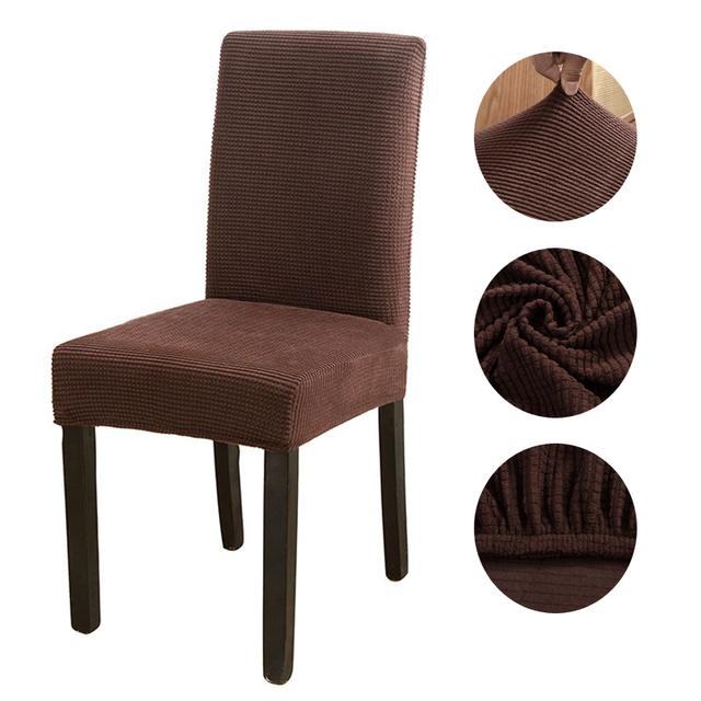 Solid Jacquard Chair Covers Stretch For Wedding Dining Room Office Banquet Housse De Chaise Chair Cover