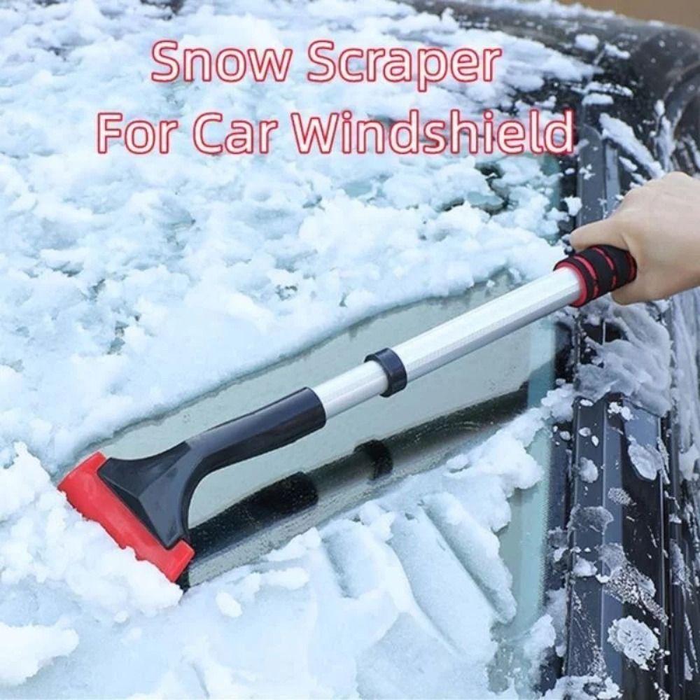Auto Accessories Aluminum Car Ice Scraper Extra-Long Handle Frost Removal Windshield Remover Snow Cleaning Tool Car Windows