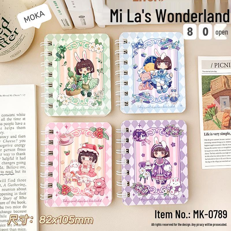 A7 Cartoon Coil Notebook: Mini Student Diary & Portable Office Notepad