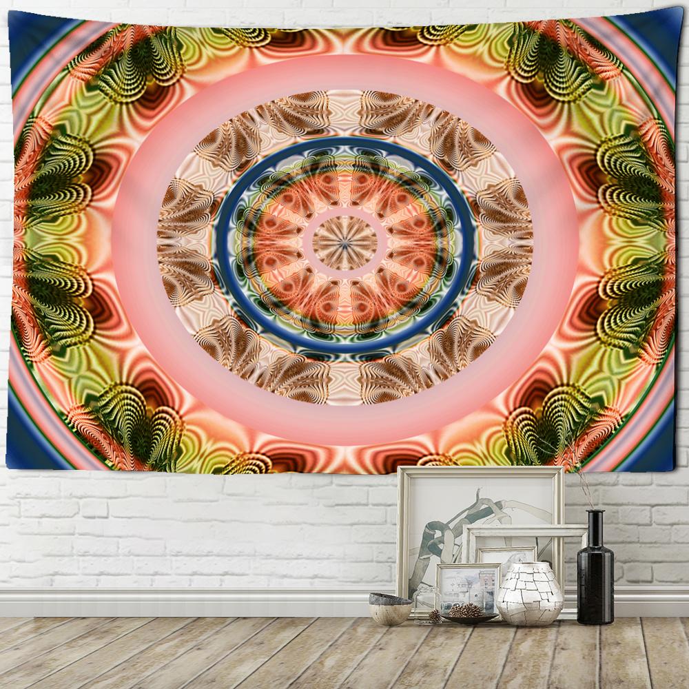Tapiserie cu mandala colorată, agățată pe perete, în stil boem, vrăjitorie psihedelică, Tapiz, artă hippie, decor acasă
