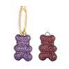 Monaco Earrings YUMMY Series [Romantic Confession] 40th Anniversary Bear Hoop Design Earrings, Light Rose Purple Two-color Single F Endless Love