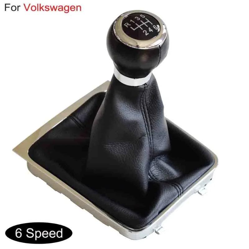 For Passat B6 B7 CC 2005-201 for Gear Shifter Knob with Dustproof Cover 5/6 Speed Gear Shift Knob Stick Gaiter Boot Frame Kit