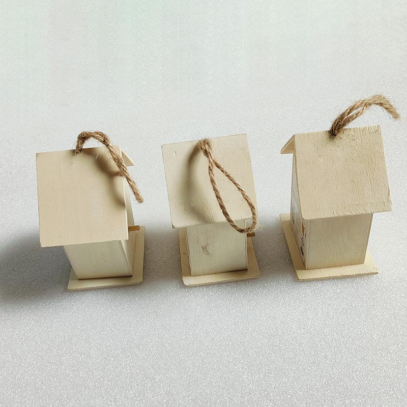 Wooden Mini Bird Cage Outdoor Hanging Birdhouse Box Wooden Bird Parrot Nest Bird Products Garden Bird Cages Home Yard Decoration