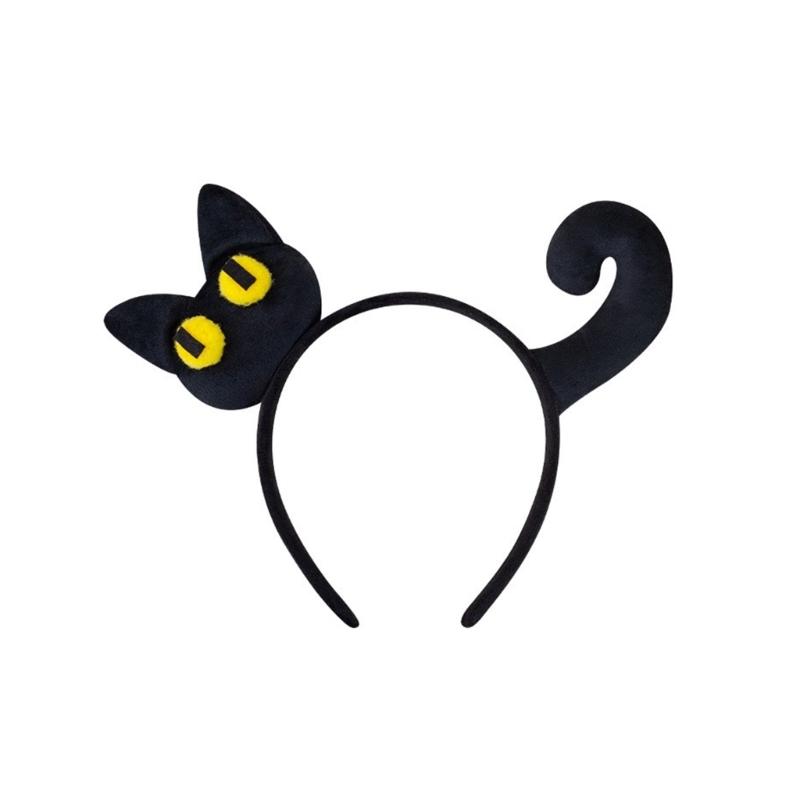 

Cats Role Play Costume Animal Ear Headband Tail Ribbon Choker Tail Skirt Face Sticker for Women Halloween Masquerade