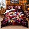 Printed 3Pcs Bedding Set AC Milan Pattern Bed Sheet Pillowcase For Bedroom Decor