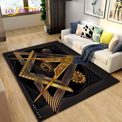Masonik Halı Mason Illuminati Halka Alan Kilim Büyük, Halı Her Şeyi Gören Göz Halıları Oturma Odası için Halılar, Spor Pet Zemin Mat