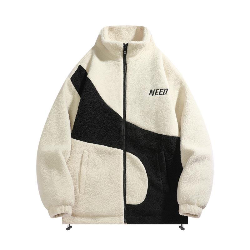 

Autumn and Winter New Coat Boys Cotton Thickened Warm Loose Stand-up Collar Cotton Clothes L слонова кістка