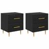 Nightstand Set of 2 Black Oak Effect 40 X 35 X 47.5 Cm