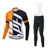 Men Women Cycling Bib Jersey Set Lightweight Breathable Long Sleeve Bike Outfit