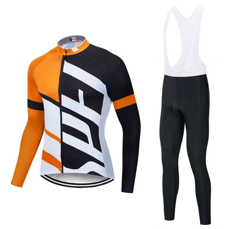 Men Women Cycling Bib Jersey Set Lightweight Breathable Long Sleeve Bike Outfit