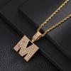 26 English Letters Pendant Necklace Copper Inlaid Zircon Versatile Jewelry Necklace