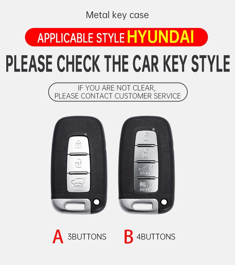 Car Key Case Cover For Hyundai Genesis Coupe Sonata Ix35 For Kia Forte Sportage K2 K5 Zinc Alloy Leather Protector Accessories