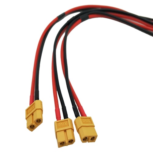 Boladge 3-Piece XT60 Extension Cable with Male To Female Connectors, 14AWG, 30CM Silicone Cable for RC LiPo Battery