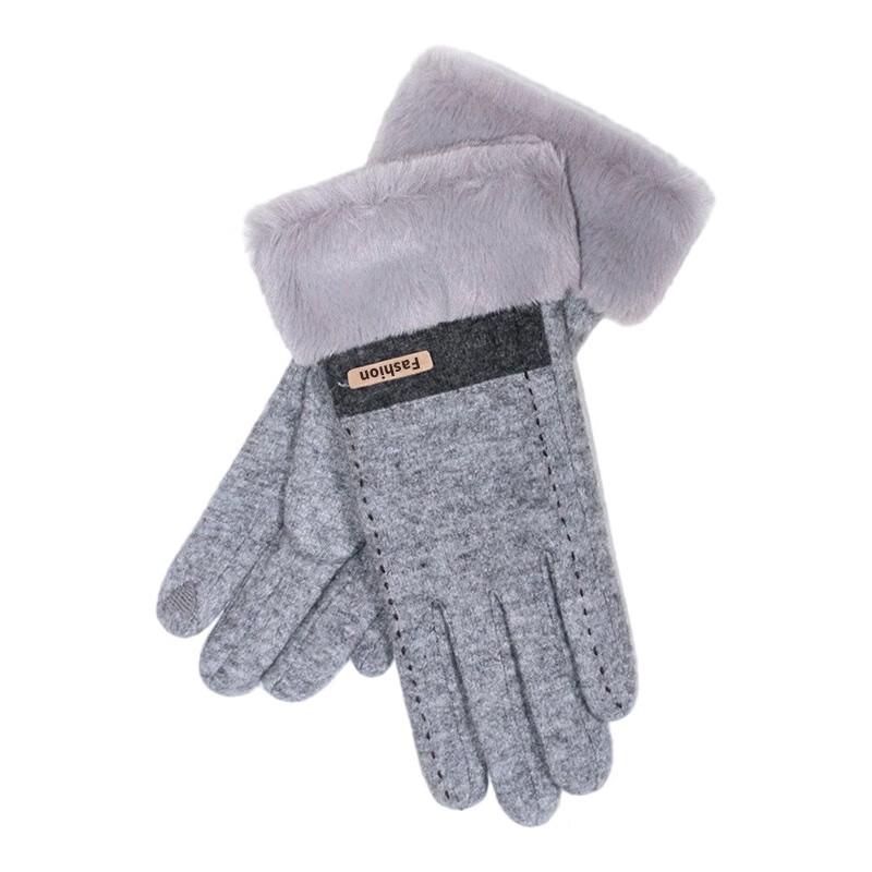 Hengyuanxiang Women s Wool Color-Blocked Warm Gloves