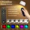 Remote Control Touch Night Light 360 Degree Rotation Bedroom Bedside Lights RGB Color Change Dimmable Lamp