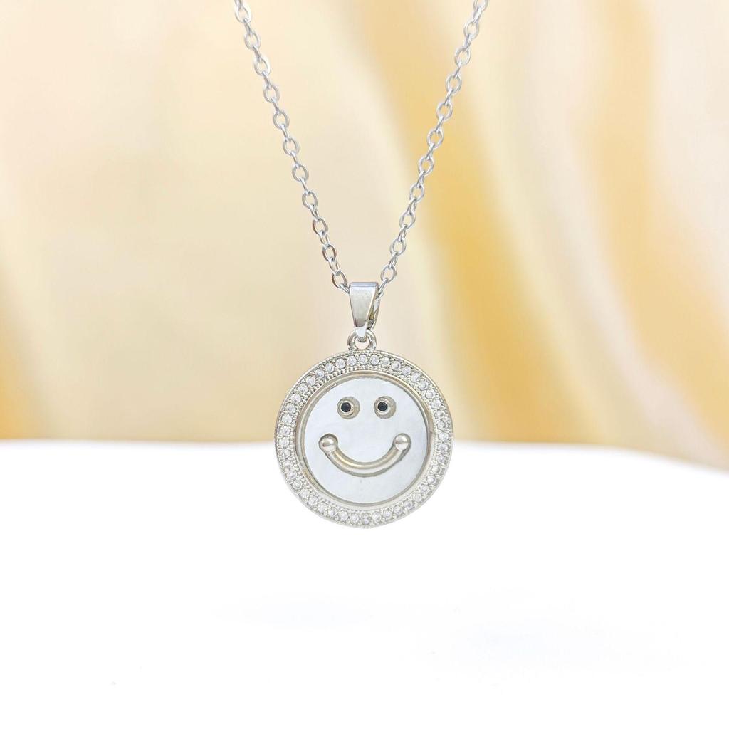 European Bestseller: Zirconia Smile Face Necklace for Women - Luxurious, Versatile, and Elegant.