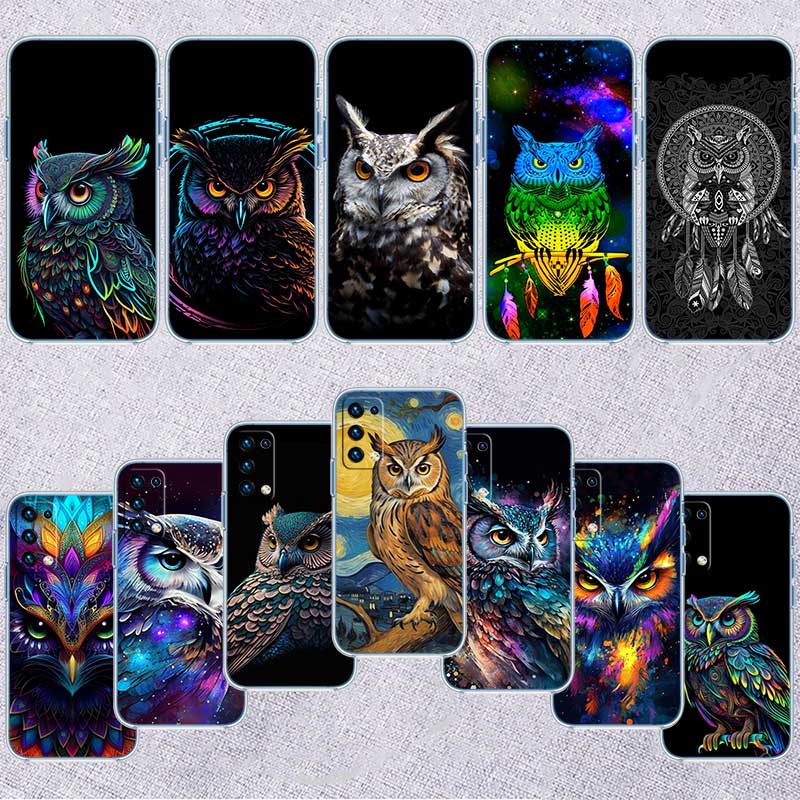 NH14 Cartoon Art Owl Phone Case for LG K22 K30 K40 K40S K41 K42 K50 K50S K51 K51S K52 K61 K62 K71 K92 Q60 Q61 V40 V50 V60