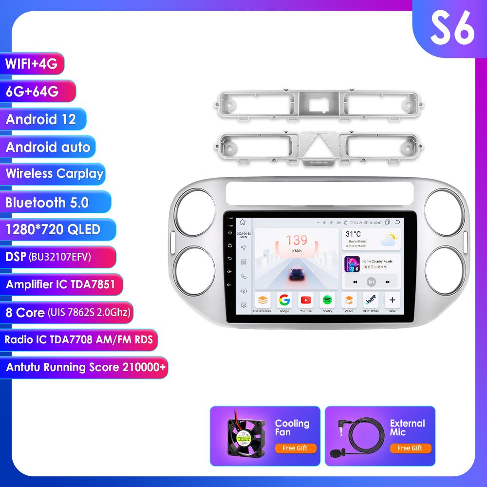 Hizpo DSP 9 cali 2din Android Autoradio GPS dla VW Volkswagen Tiguan 1 NF 2006 2008 - 2016 Radio samochodowe multimedialny odtwarzacz wideo inteligentny ekran