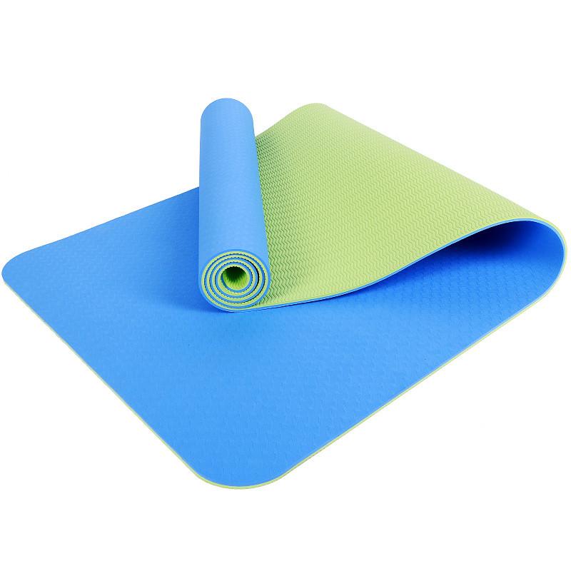 TPE Yoga Mat 6MM Dual Color Thickened Widened and Extended TPE Anti Slip Mat for Girls Fitness Dance Safety and Environmental Protection Mat