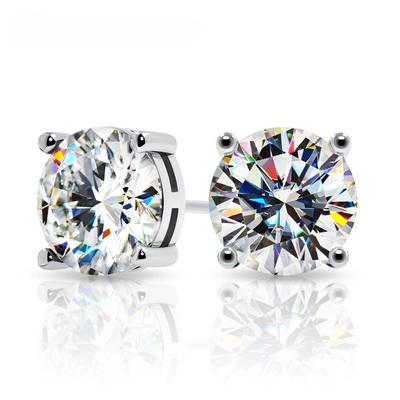 Total 6 .0 Carats Diamond Tested Pass Moissanite 18k White Gold Plated 925 Silver Earrings Jewelry Women 'S Girls Gifts