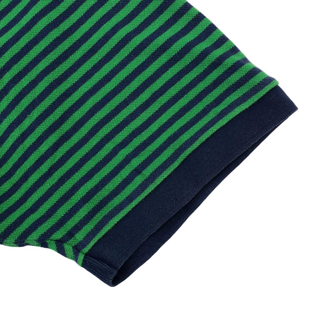 Nautica Border Pattern Short Sleeve Polo Shirt XXL Green X Navy Biggs Men's Used