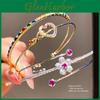 Fashion Heart Pendant Bracelet With Zirconia In Gold Plating For Womens Elegant Jewelry