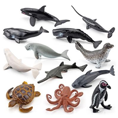 12 SZT Mini Zabawki Morskie dla Dzieci Plastikowe Zwierzęta Morskie Lalka Symulacja Zwierzęta Oceaniczne Figurki Model Prezent