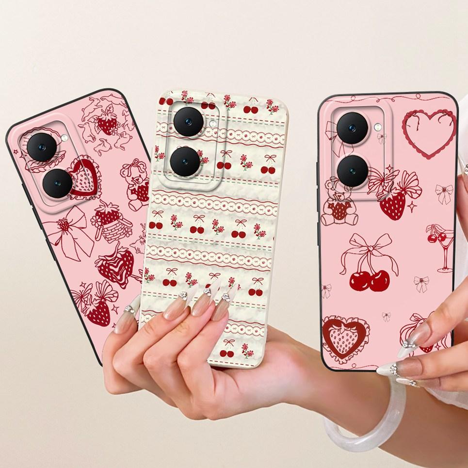 For Vivo Y18 Y18i Y18t Y18e Y03 Y03t Vivo Y28s 5G Phone Case Bow Pattern Flower Butterfly Girly Back Cover Silicone Soft Casing