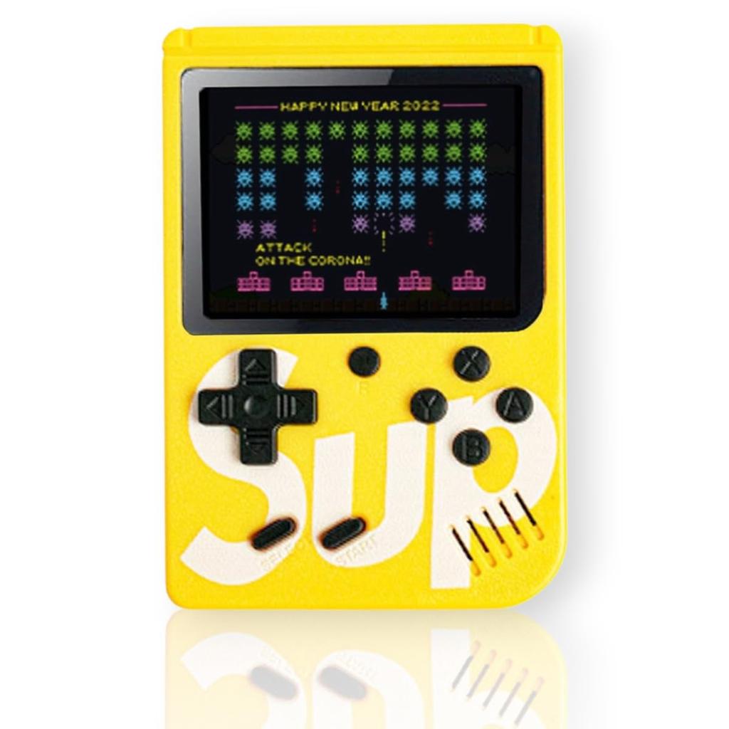 Grigioy Handheld Game Compatible with 400 Retro Games SUP-Type Console, (Yellow)