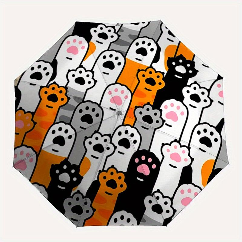 

1pc Cat Paws Pattern Automatic Opening/Closing Folding Umbrella with 23 Ribs, Plastic Handle, Windproof Portable Sunshade Umbrella y250726063