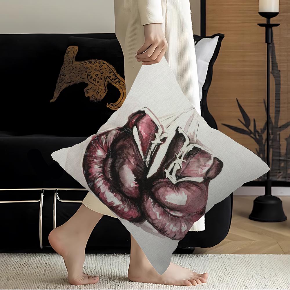 Retro Boxing Gloves Pillow Gift Home Office Decoration Bedroom Sofa Car Cushion Cover Case 45x45