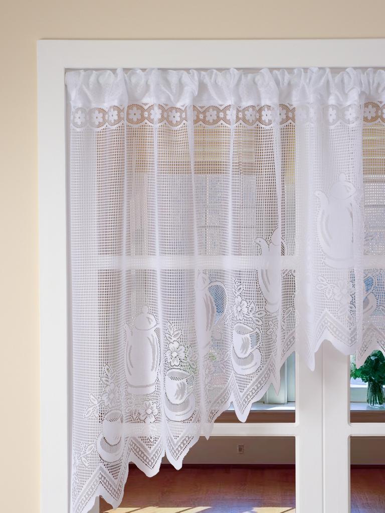 White French Half Curtain Lace Decorative Curved Curtain No Punch Partition Curtain Bedroom Kitchen Living Room Small Curtains