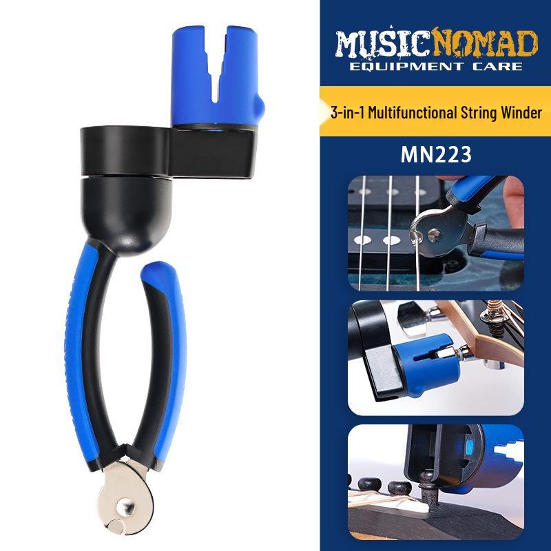 MusicNomad Guitar Care Kit: Headstock Rest, Fret Wrench, String Cutter.