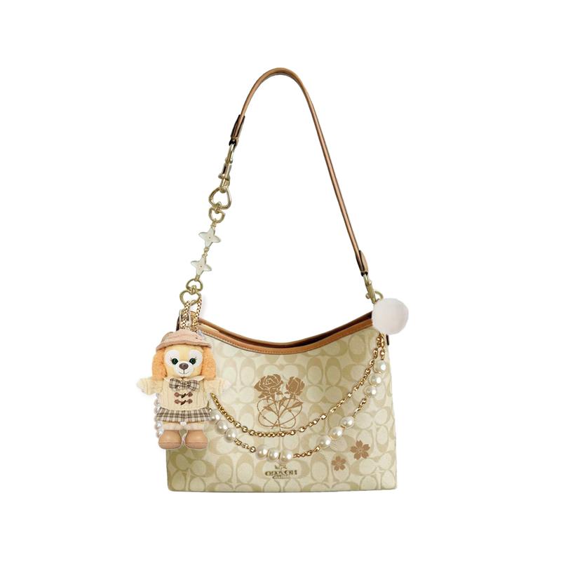 

COACH shoulder bag [Customized bag] Laurel 31 commuter large-capacity detachable strap hobo Transportation inspection and gleaning basic equipment коричневий