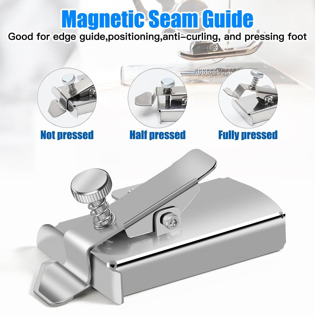 Magnetic Seam Guide for Sewing Machine Multifucntional Straight Ruler Line Hems Sewing Ruler for Walking Foot Sewing Machine