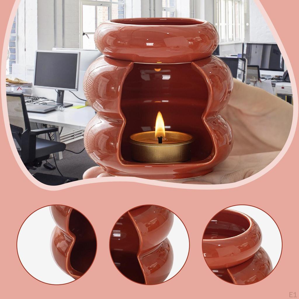 Bruciatore di oli essenziali Portacandele a lumino Artigianato Profumato Cera da sciogliere Ceramica Essenziale per SPA
