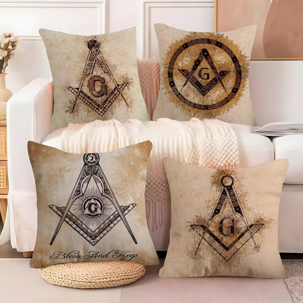FFreemason Painting Cushion Cover Soft Plush Fabric DoubleSided Printed Sofa Cushion Cover for All Seasons Home Decor Gift
