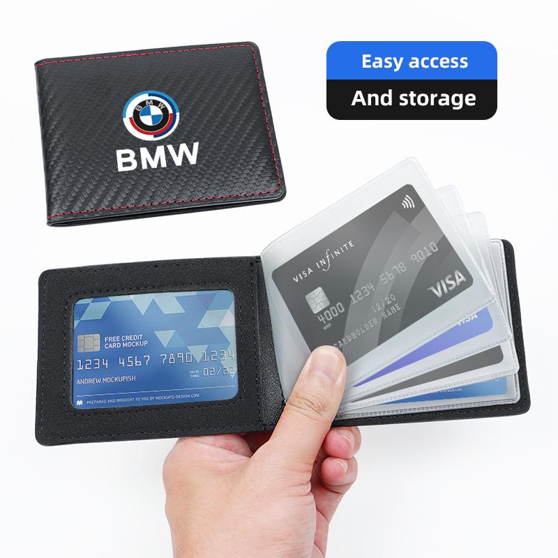 2026 Hot Car Driving Documents Case Purse Credit Card Holder Wallet For BMW F30 G30 G20 G05 G11 E39 Passport Holder Card Bag Car Keychain Jdsg40