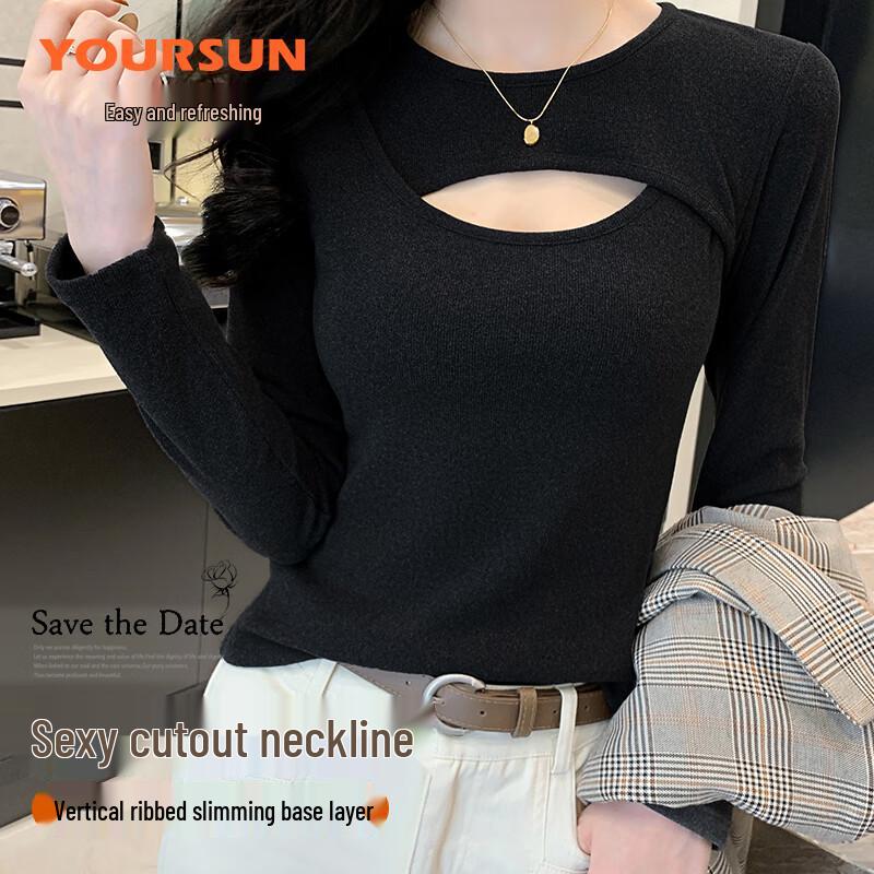 

Женский термотоп с длинным рукавом приталенного силуэта и ажурным дизайном L