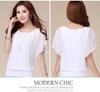 Women's Short-Sleeve Chiffon Bat Sleeve Loose Fit Top