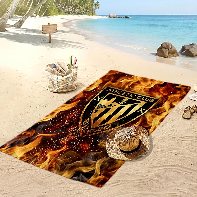 Athletic Bilbao Football Print Beach Towel, Large Soft Quick Dry Towel for Beach Camping Swimming