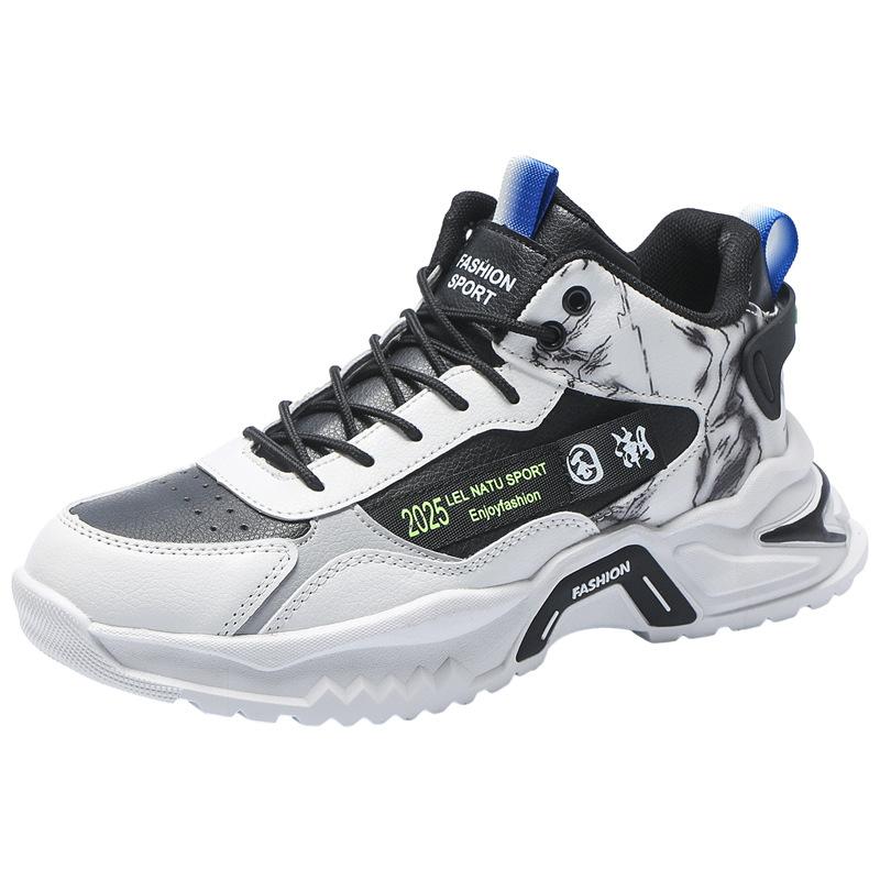 Men's Shoes 2025 Autumn New Casual High-top Sports Shoes Men's Non-slip and Wear-resistant Fashion Dad Shoes Guochao Trendy Shoes