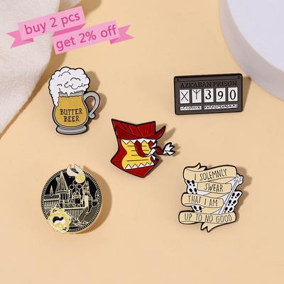 Magic World Emailleschilder Individuelle Zugtickets Sonnenbrillen Heul-Anstecker Anstecknadeln Hexe Zauberer Schmuck Geschenk für Kinder Freunde