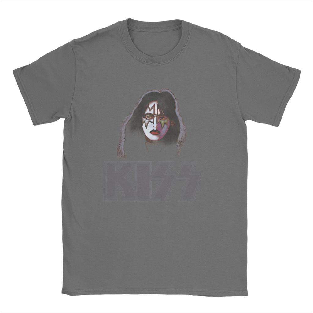 Ace Frehley Spaceman Kiss Band  T Shirt for Men 100% Cotton Funny T-Shirt Round Neck  Tees Short Sleeve Clothes Plus Size