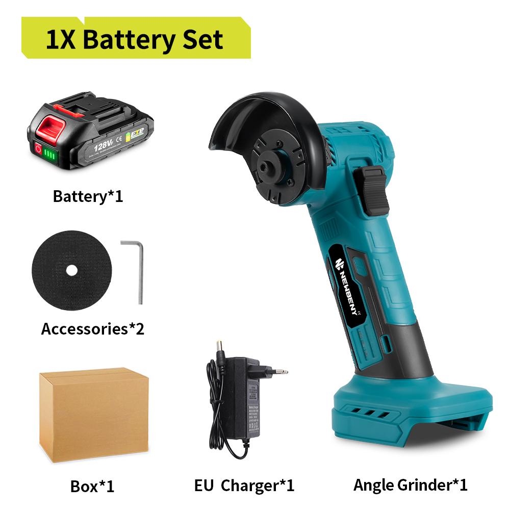 Newbeny Mini Meuleuse d'Angle Électrique Sans Fil Sans Balais 3 Pouces Outil de Meulage, Polissage et Coupe Efficace pour Métal et Bois Pour Batterie Makita 18V