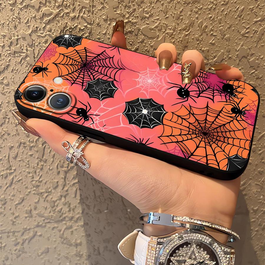Pumpkin Spider Black Soft Phone Cover Case for iPhone 13 12 11 17 Pro Max 17Air XR XS Max 7 8 15 16 14 Plus