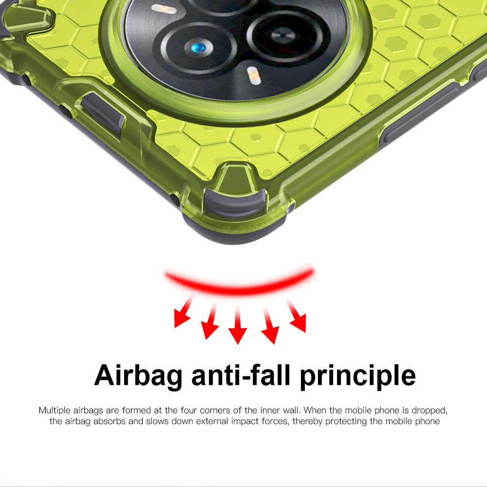 KEYSION Shockproof Armor Case for Realme 14 Pro+ 5G Soft Silicone+PC Transparent Honeycomb Phone Cover for OPPO Realme 14 Pro 5G